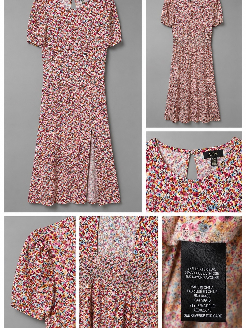 AFRM Multicolor Floral Print Dress in Pink and Blue